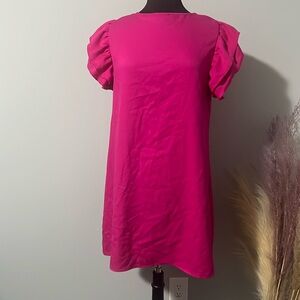 Flutter Sleeve Pink Dress